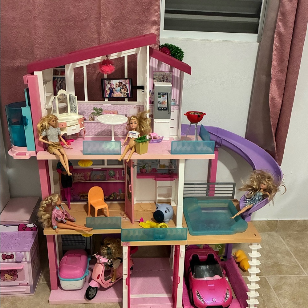 Barbie Dreamhouse with Pink and White Accents